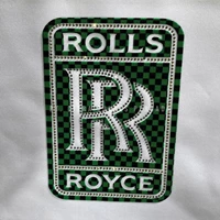 Custom pembuatan Flocking Heat Transfer Label logo rolls royce